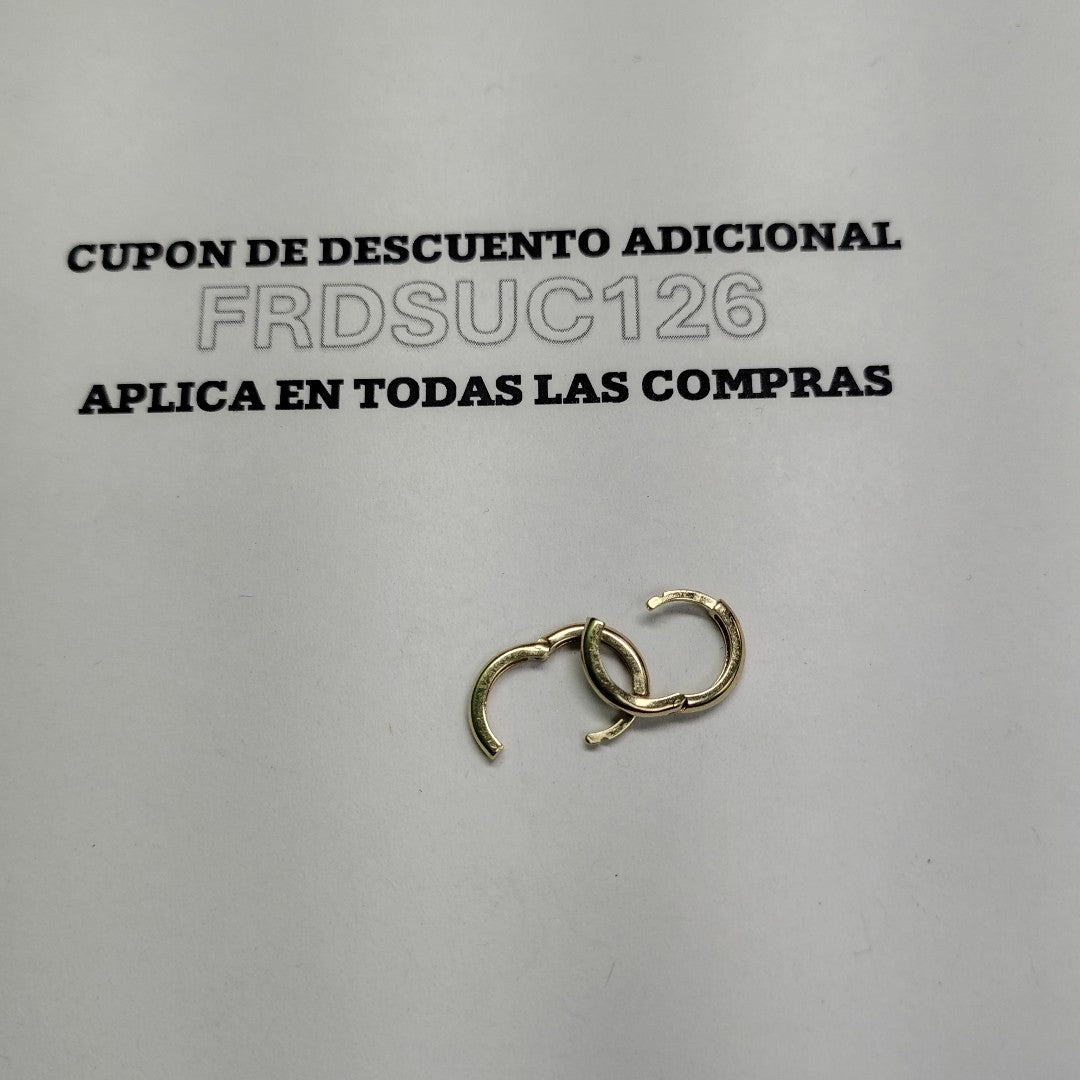 ARETES ARRACADAS LISAS 10K 1.1 GR (NUEVO)