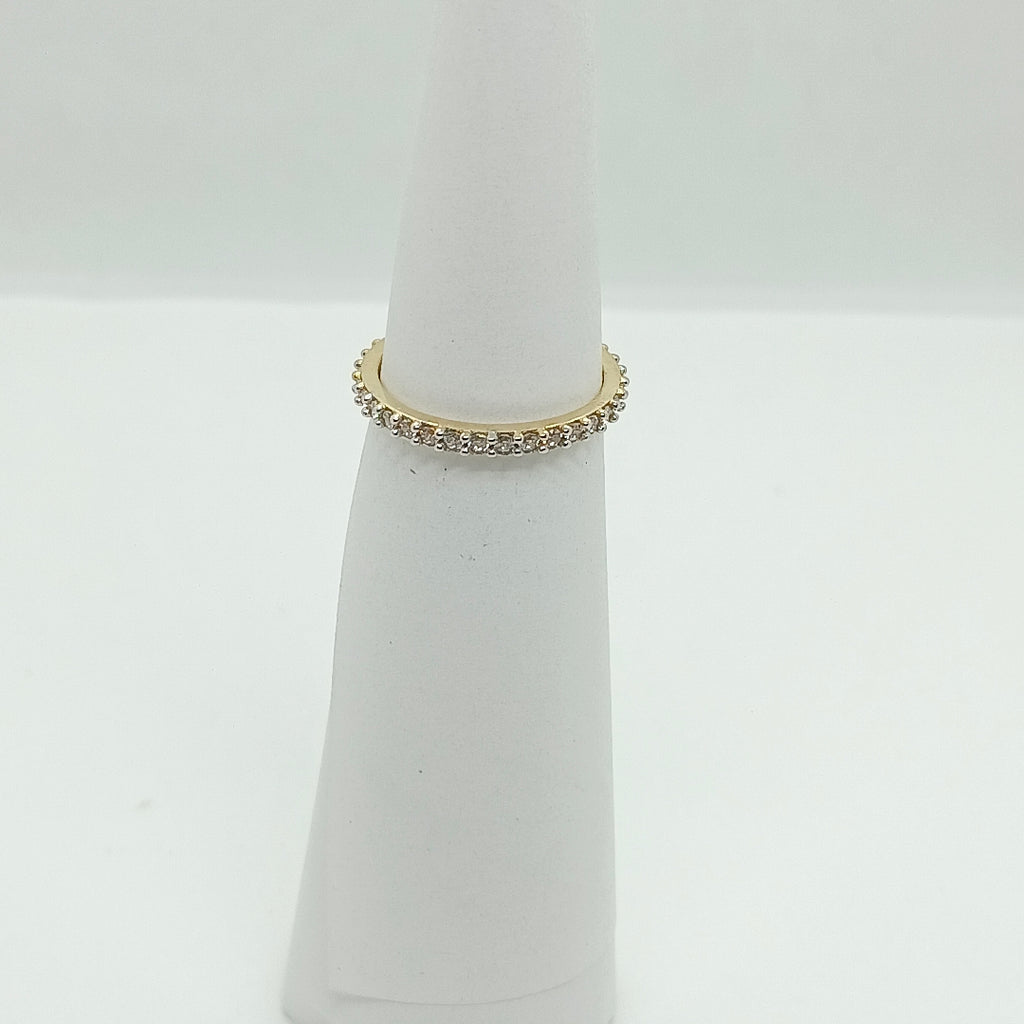 ANILLO ANILLITO CHURUMBELA C CIRCONIAS 14K 6.5 TALLA 1.9 GR (NUEVO)
