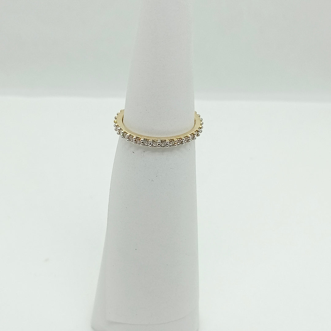 ANILLO ANILLITO CHURUMBELA C CIRCONIAS 14K 6.5 TALLA 1.9 GR (NUEVO)