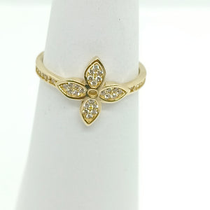 ANILLO ANILLITO FLOR C CIRCONIAS 14K 7 TALLA 1.9 GR (NUEVO)