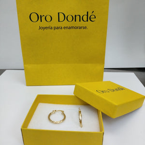 ARETES ARRACADAS LABRADAS 14K 2 GR (NUEVO)