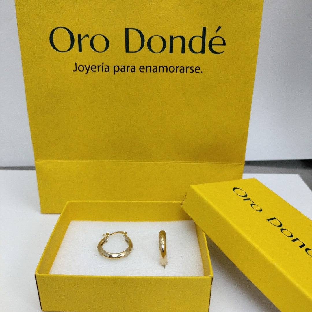 ARETES TEJIDO ARRACADA SATINADA 14K 2.5 GR (NUEVO)