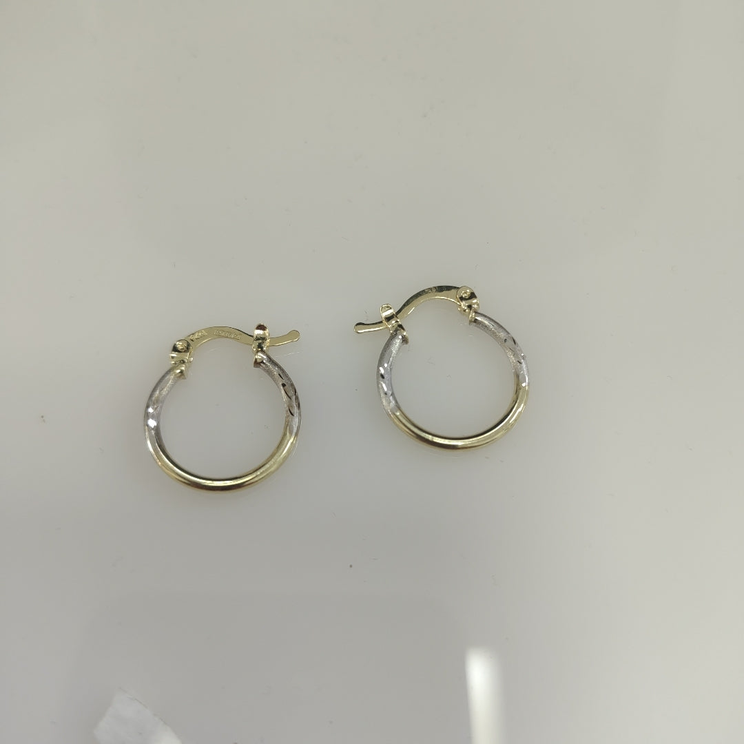 ARETES ARRACADAS COMBINADAS 14K 1.1 GR (NUEVO)