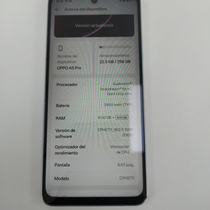 CELULAR OPPO A5 PRO CPH2711 (2025) 256 GB 8 GB RAM (SEMINUEVO)