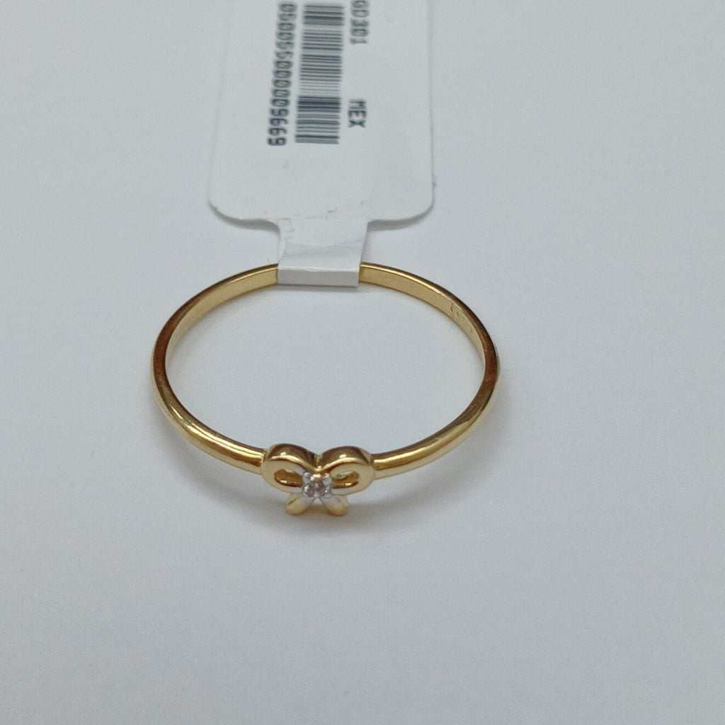 ANILLO ANILLITO FIG MOÑO C CIRCONIAS 14K 9 TALLA 1 GR (NUEVO)