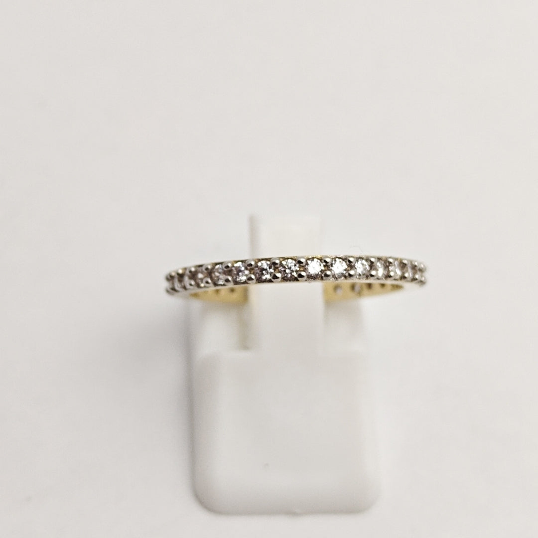 ANILLO ANILLITO CHURUMBELA C CIRCONIAS 14K 7.5 TALLA 2 GR (NUEVO)
