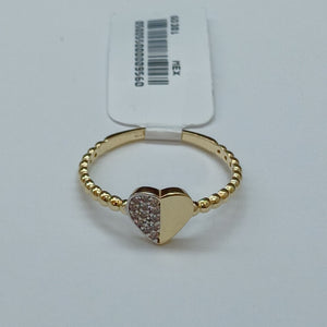 ANILLO ANILLITO FIG CORAZON C CIRCONIAS 14K 9 TALLA 1.7 GR (NUEVO)