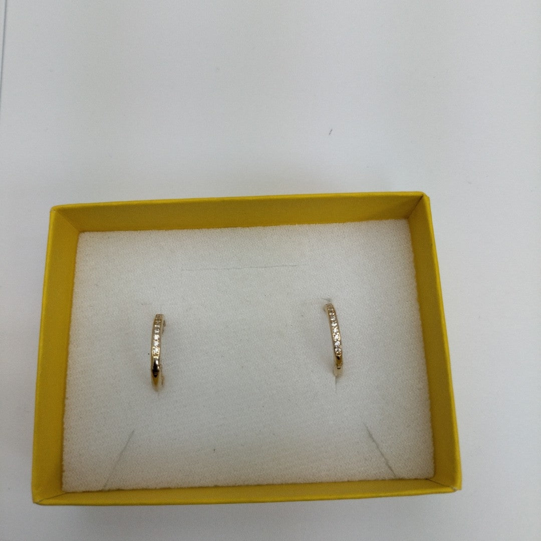 ARETES HUGGIES C CIRCONIA 14K 1.8 GR (NUEVO)