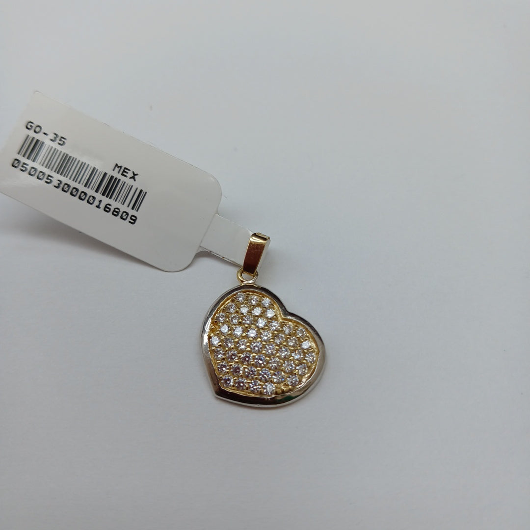 DIJE CORAZON CON CIRCONIAS 14K 1.8 GR (NUEVO)