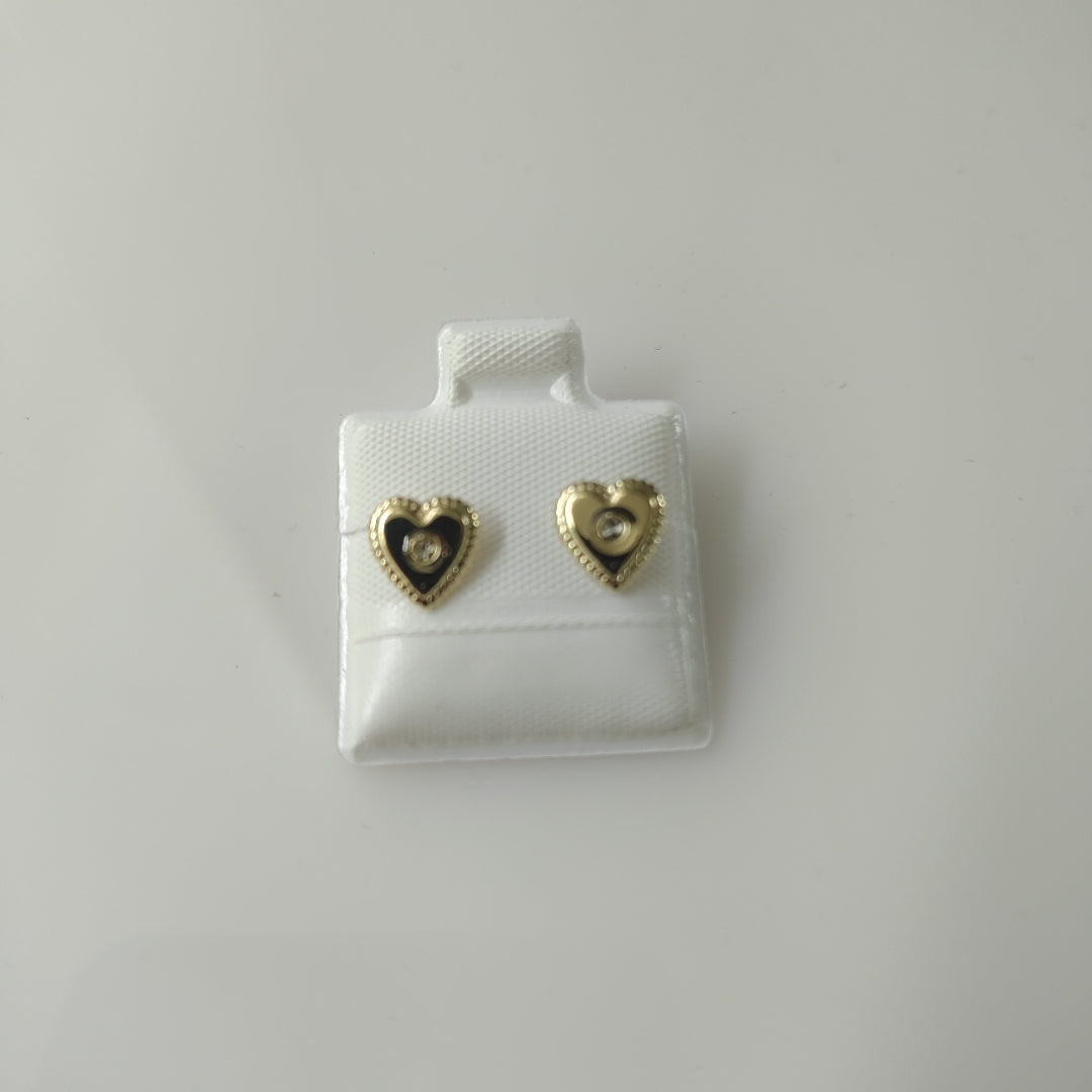 BROQUELES BROQUEL FIG CORAZON C CIRCONIA 14K 0.2614 GR (NUEVO)