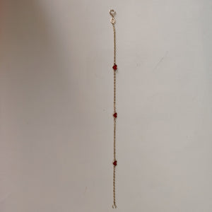 PULSERA ESPECIAL CON CORAZONES 14K 18 CM 1.4 GR (NUEVO)
