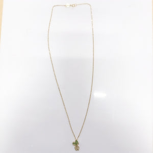 CADENA TEJIDO GARGANTILLA CON DIJE MARIPOSAS CIRCONIAS Y PIEDRAS DE COLOR 14K 45 CM 2 GR (NUEVO)