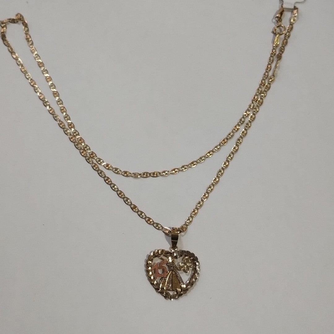 CADENA, MEDALLA CONMEMORATIVA ORO 10 K 4.1 GRMS (SEMINUEVO)