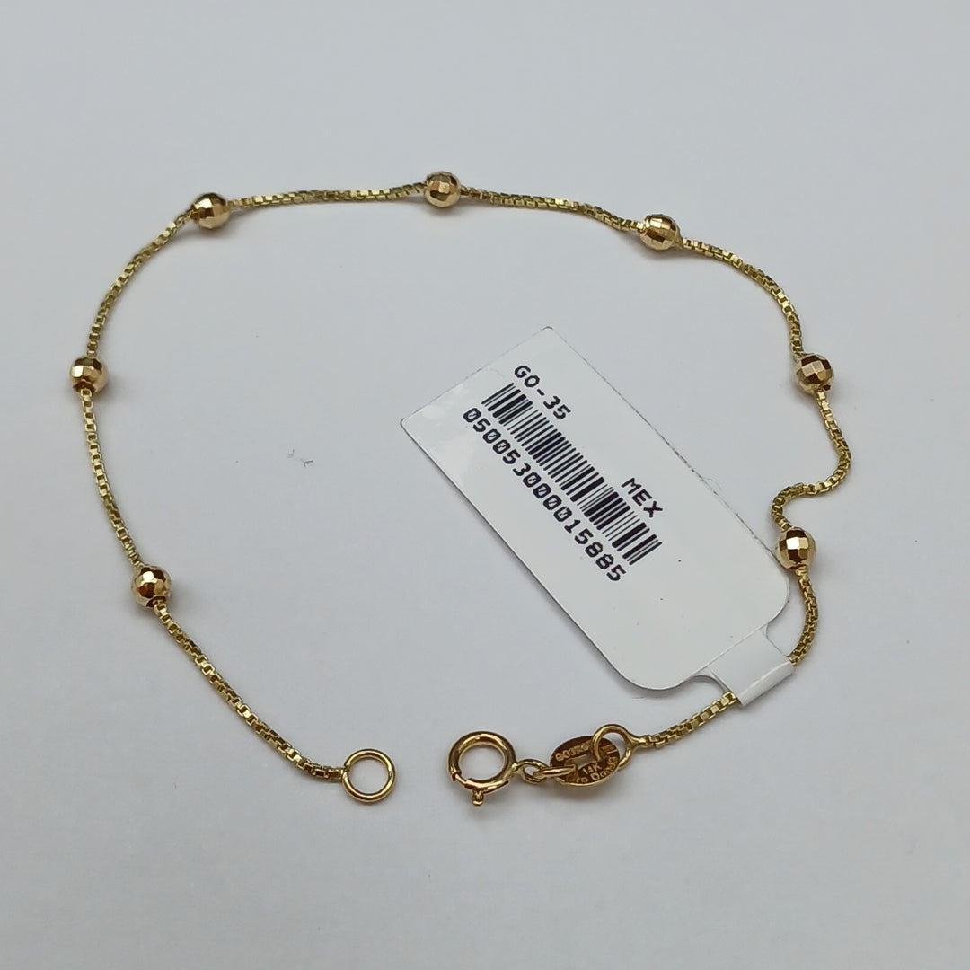 PULSERA ESPECIAL CON BOLITAS 14K 18 CM 1.4 GR (NUEVO)