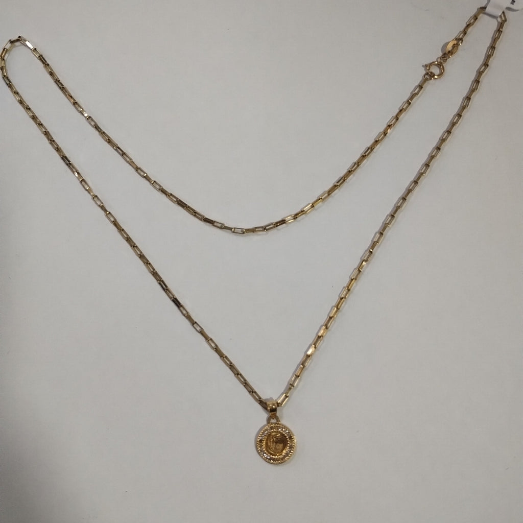 CADENA, MEDALLA RELIGIOSA ORO 10 K 3.9 GRMS (SEMINUEVO)