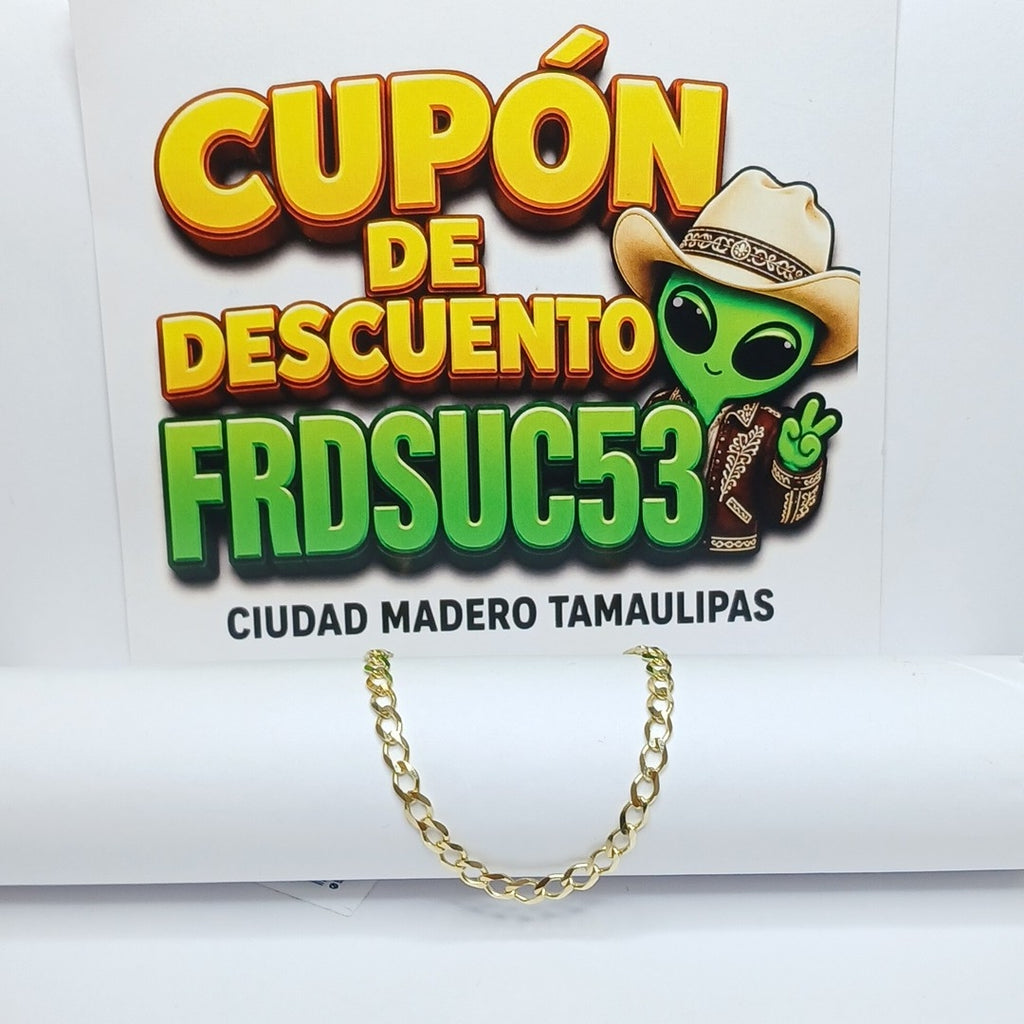 PULSERA TEJIDO BARBADA 14K 18 CM 3.4 GR (NUEVO)