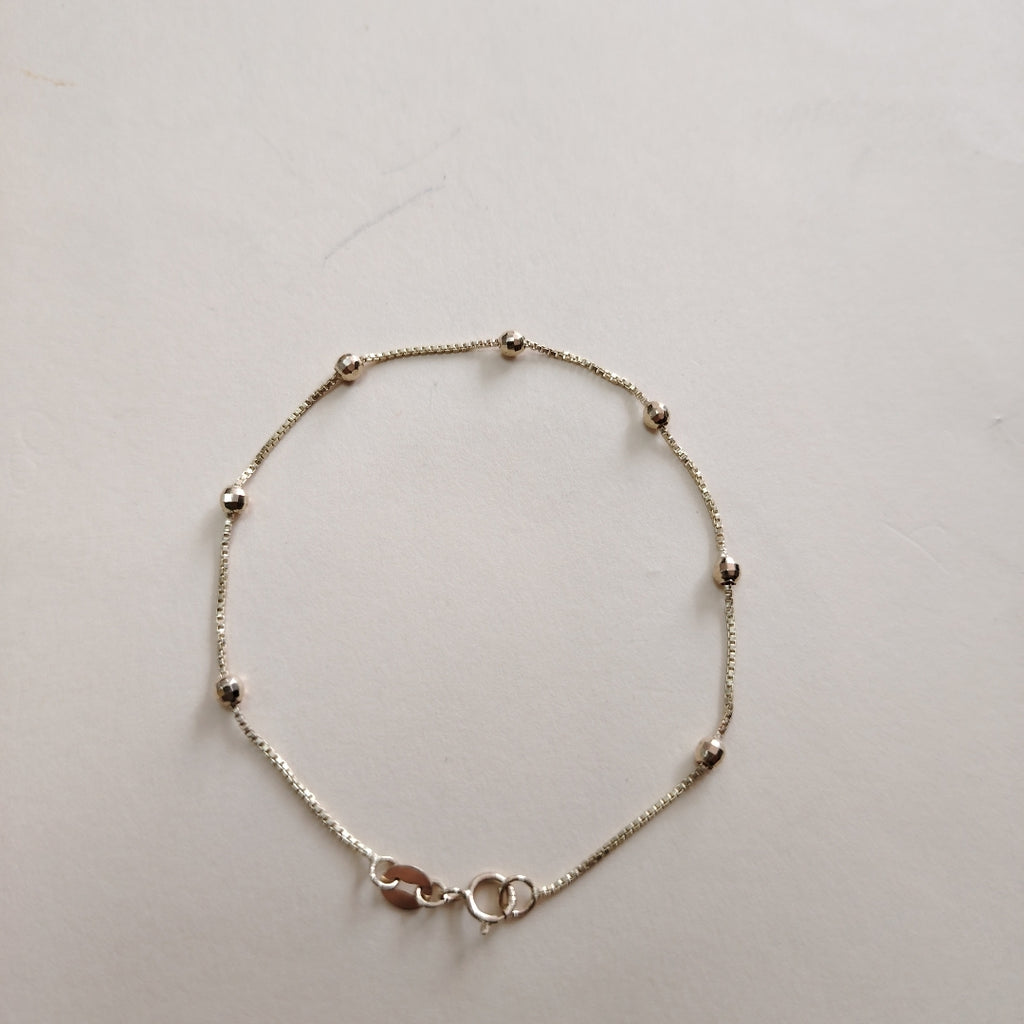 PULSERA ESPECIAL CON BOLITAS 14K 18 CM 1.4 GR (NUEVO)