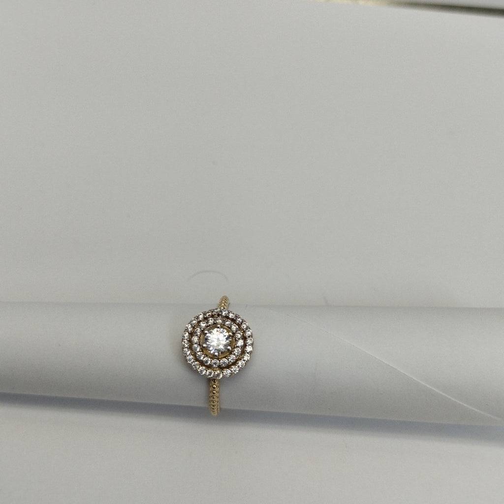 ANILLO ANILLITO C CIRCONIAS 14K 7 TALLA 1.8 GR (NUEVO)