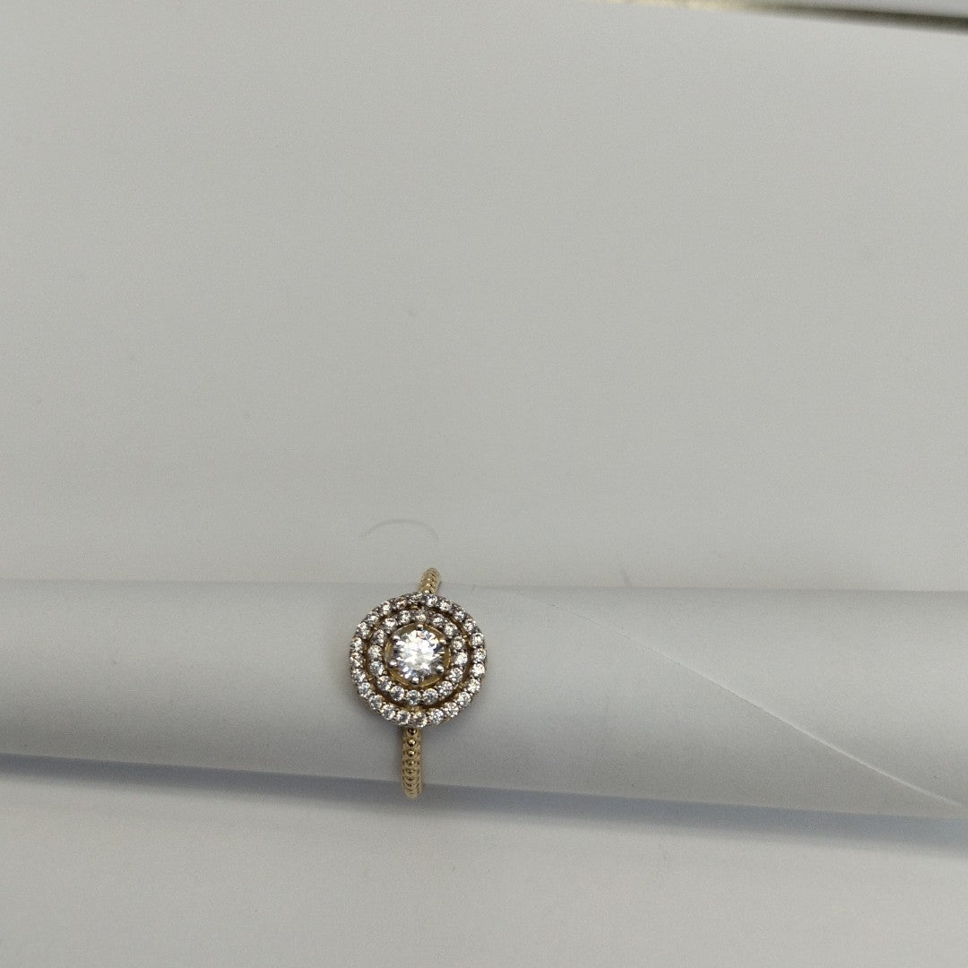 ANILLO ANILLITO C CIRCONIAS 14K 7 TALLA 1.8 GR (NUEVO)