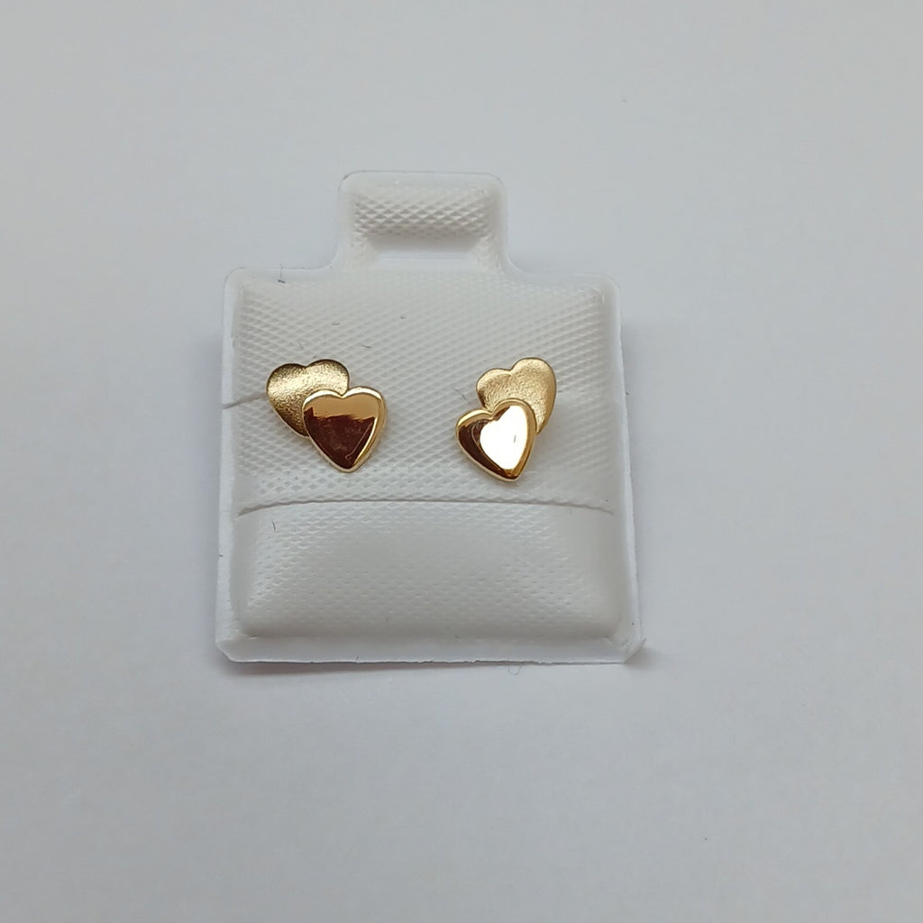 BROQUELES BROQUEL CORAZON DOBLE 14K 0.2171 GR (NUEVO)