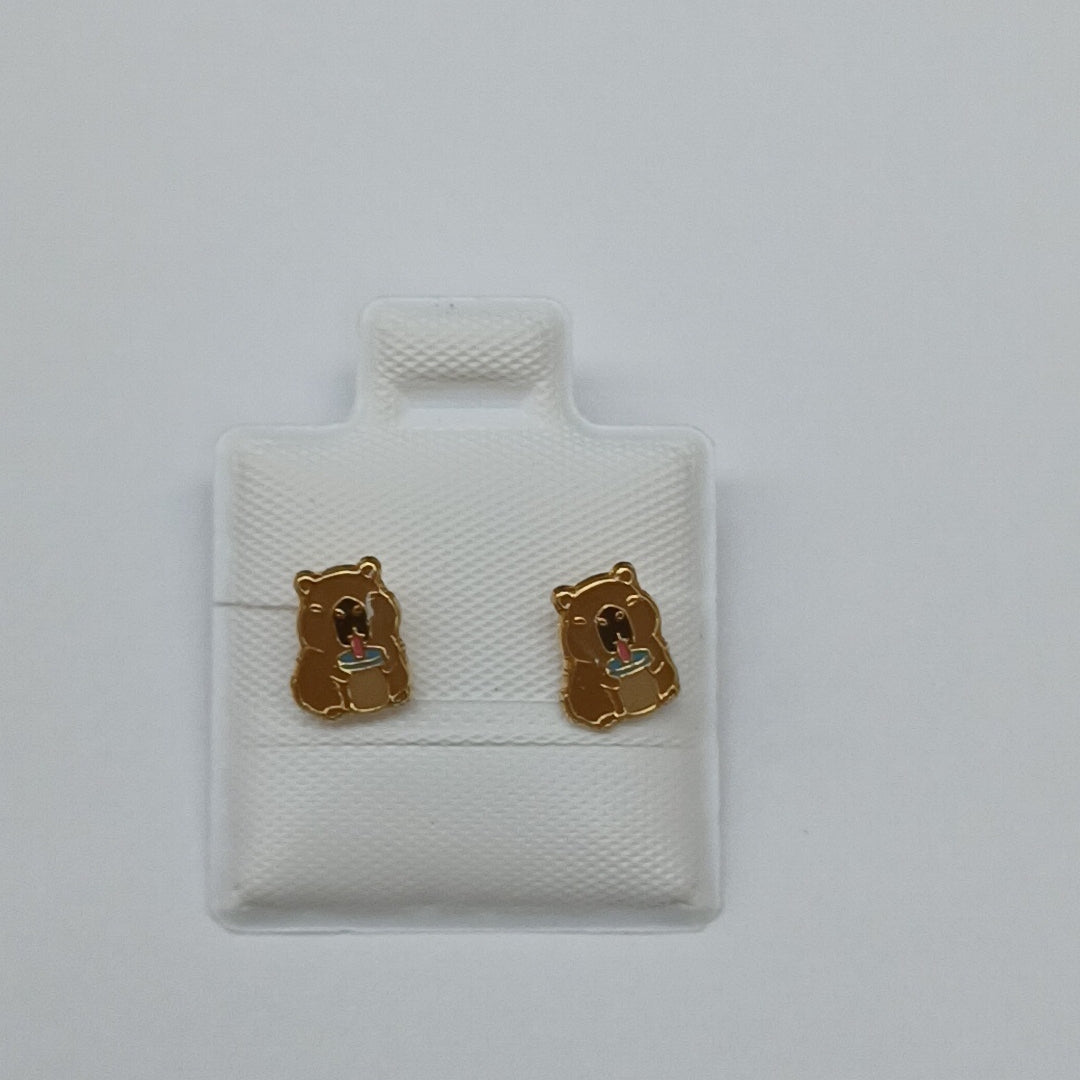 BROQUELES BROQUEL FIG CAPIBARA 14K 0.2657 GR (NUEVO)