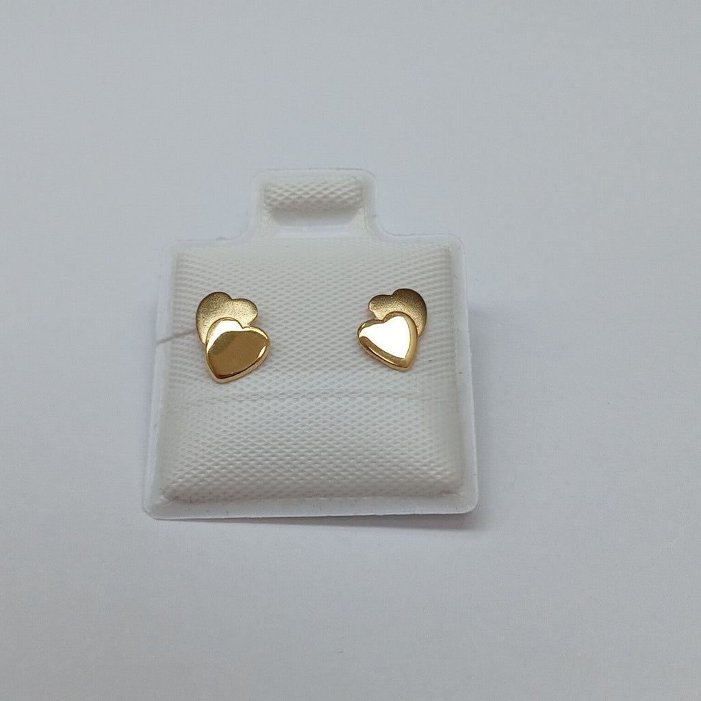 BROQUELES BROQUEL CORAZON DOBLE 14K 0.2171 GR (NUEVO)