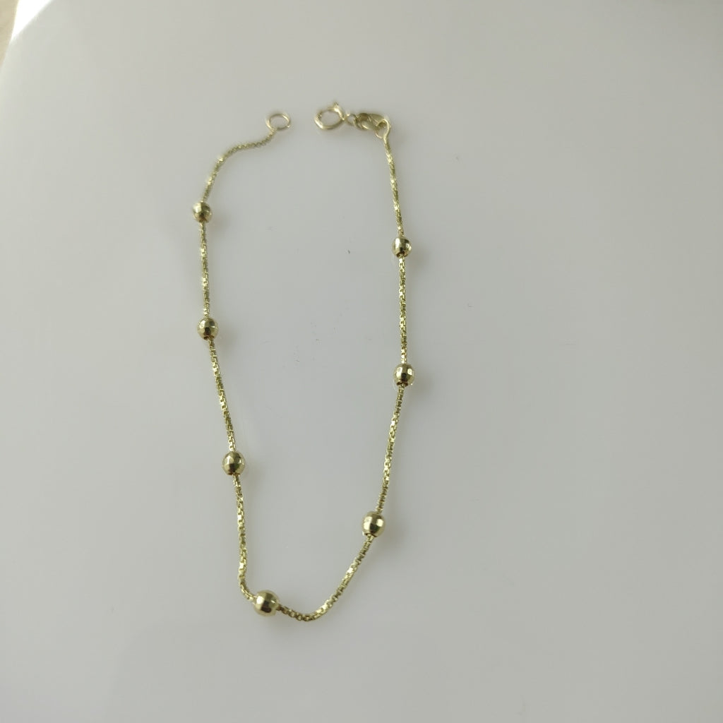 PULSERA ESPECIAL CON BOLITAS 14K 18 CM 1.4 GR (NUEVO)