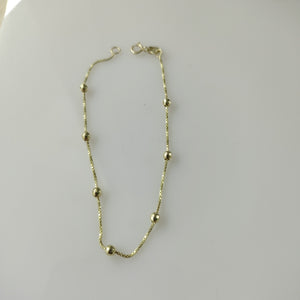 PULSERA ESPECIAL CON BOLITAS 14K 18 CM 1.4 GR (NUEVO)