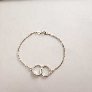 PULSERA TEJIDO ESPECIAL FIG AROS UNIDOS C CIRCS 14K 18 CM 2.1 GR (NUEVO)