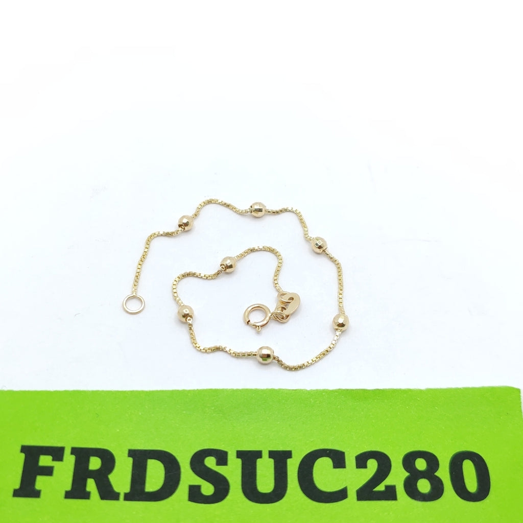 PULSERA ESPECIAL CON BOLITAS 14K 18 CM 1.4 GR (NUEVO)
