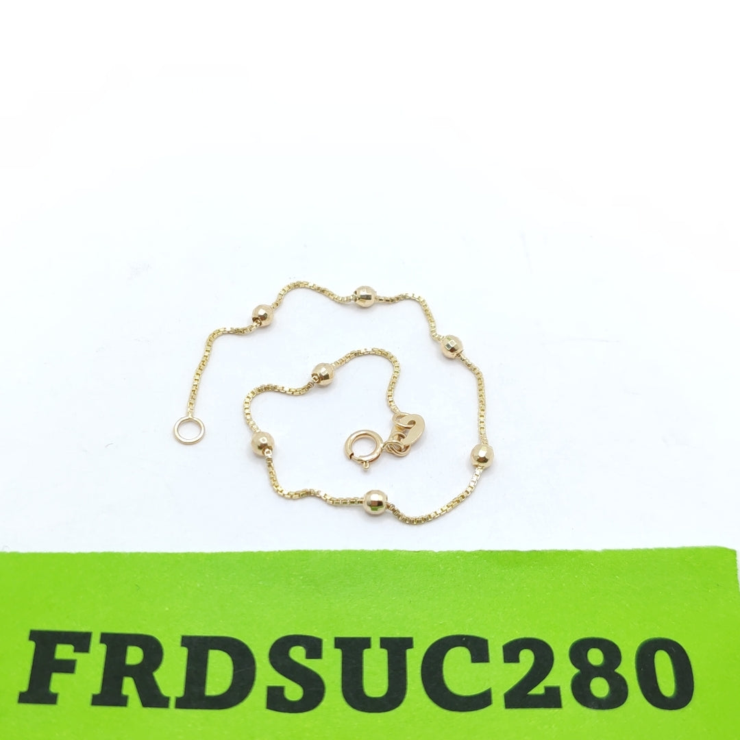 PULSERA ESPECIAL CON BOLITAS 14K 18 CM 1.4 GR (NUEVO)