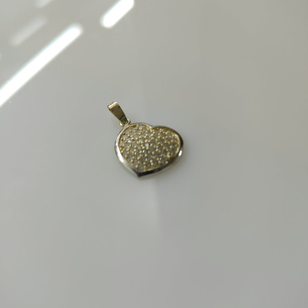 DIJE CORAZON CON CIRCONIAS 14K 1.8 GR (NUEVO)