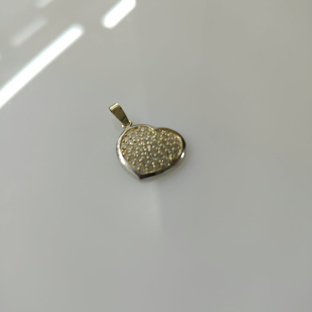 DIJE CORAZON CON CIRCONIAS 14K 1.8 GR (NUEVO)