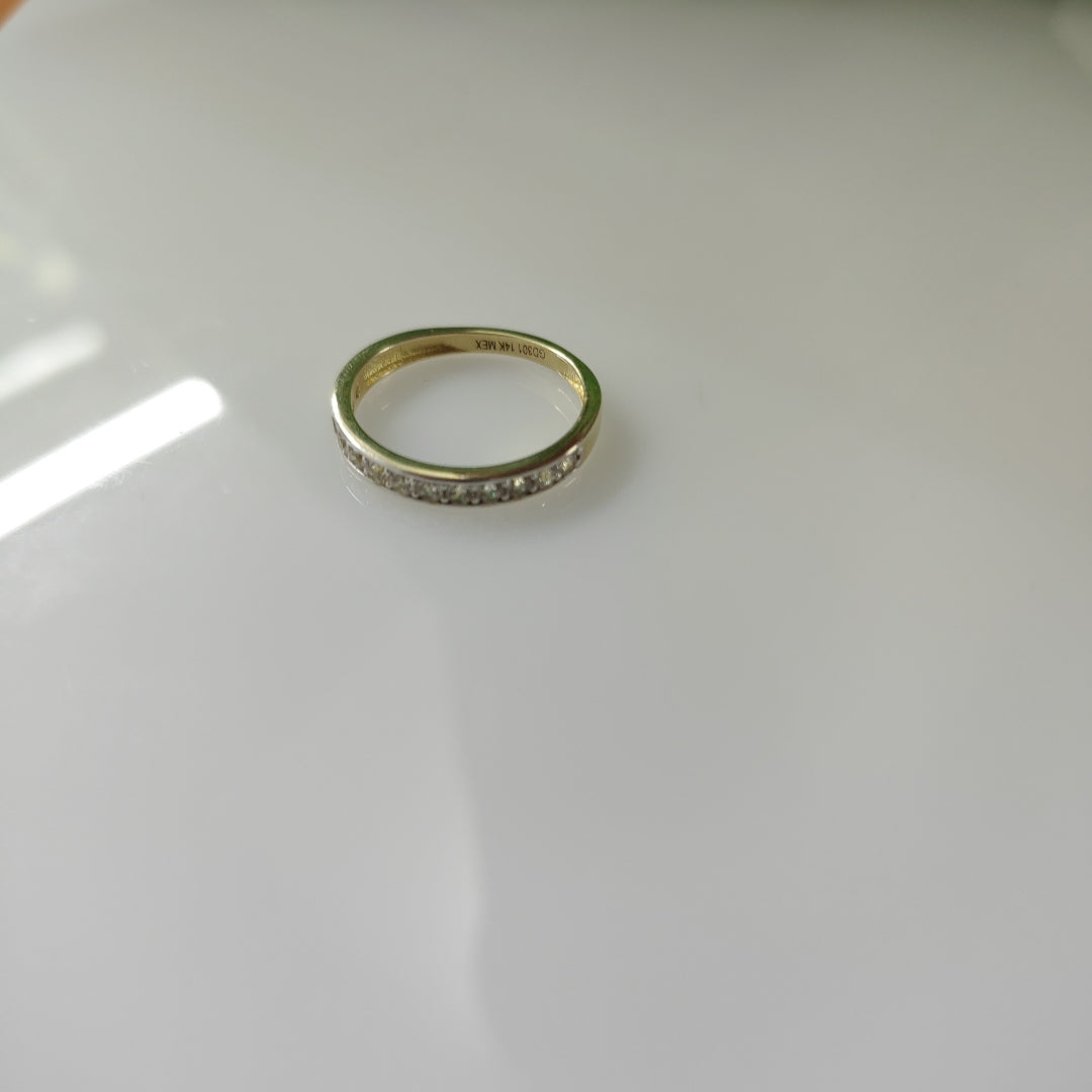ANILLO ANILLITO C CIRCONIAS 14K 7 TALLA 2 GR (NUEVO)