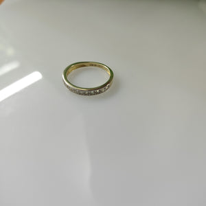 ANILLO ANILLITO C CIRCONIAS 14K 7 TALLA 2 GR (NUEVO)