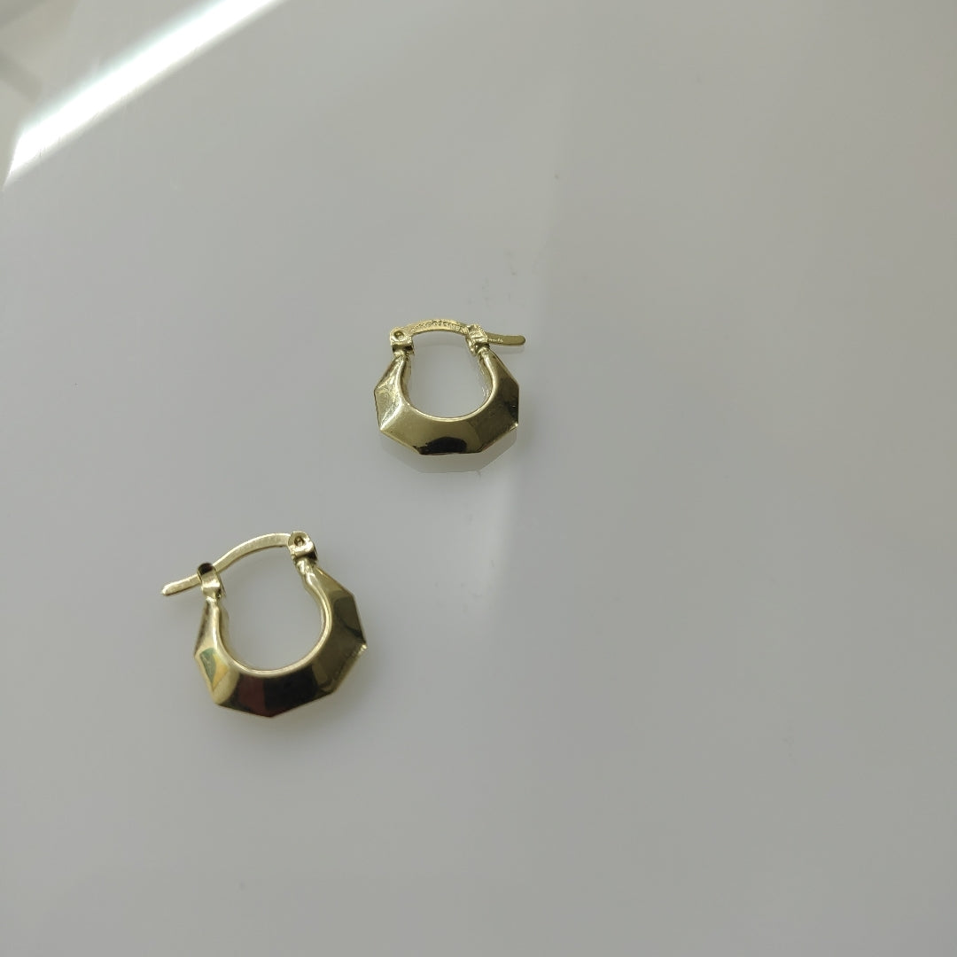 ARETES TEJIDO ARRACADA FACETADA 14K 1.3 GR (NUEVO)