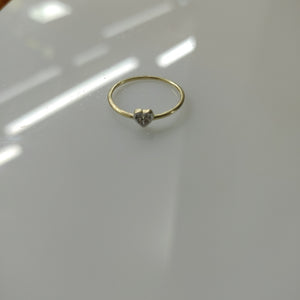 ANILLO ANILLITO CORAZON C CIRCONIA 14K 8 TALLA 0.9 GR (NUEVO)