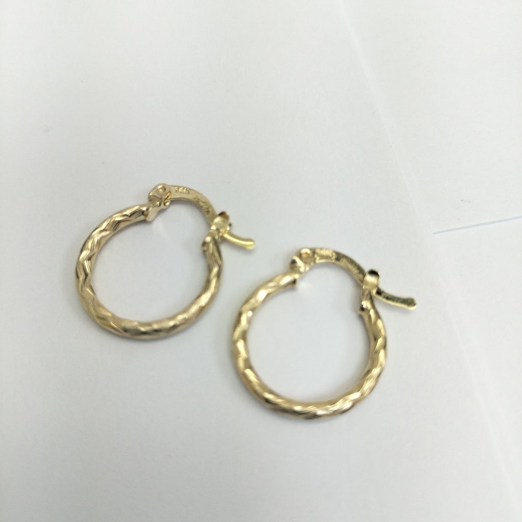 ARETES ARRACADAS TRENZADAS 14K 18 1.6 GR (NUEVO)