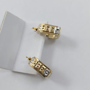 ARETES PAR ORO, ORO COMBINADO 14 K 1.9 GRMS (SEMINUEVO)