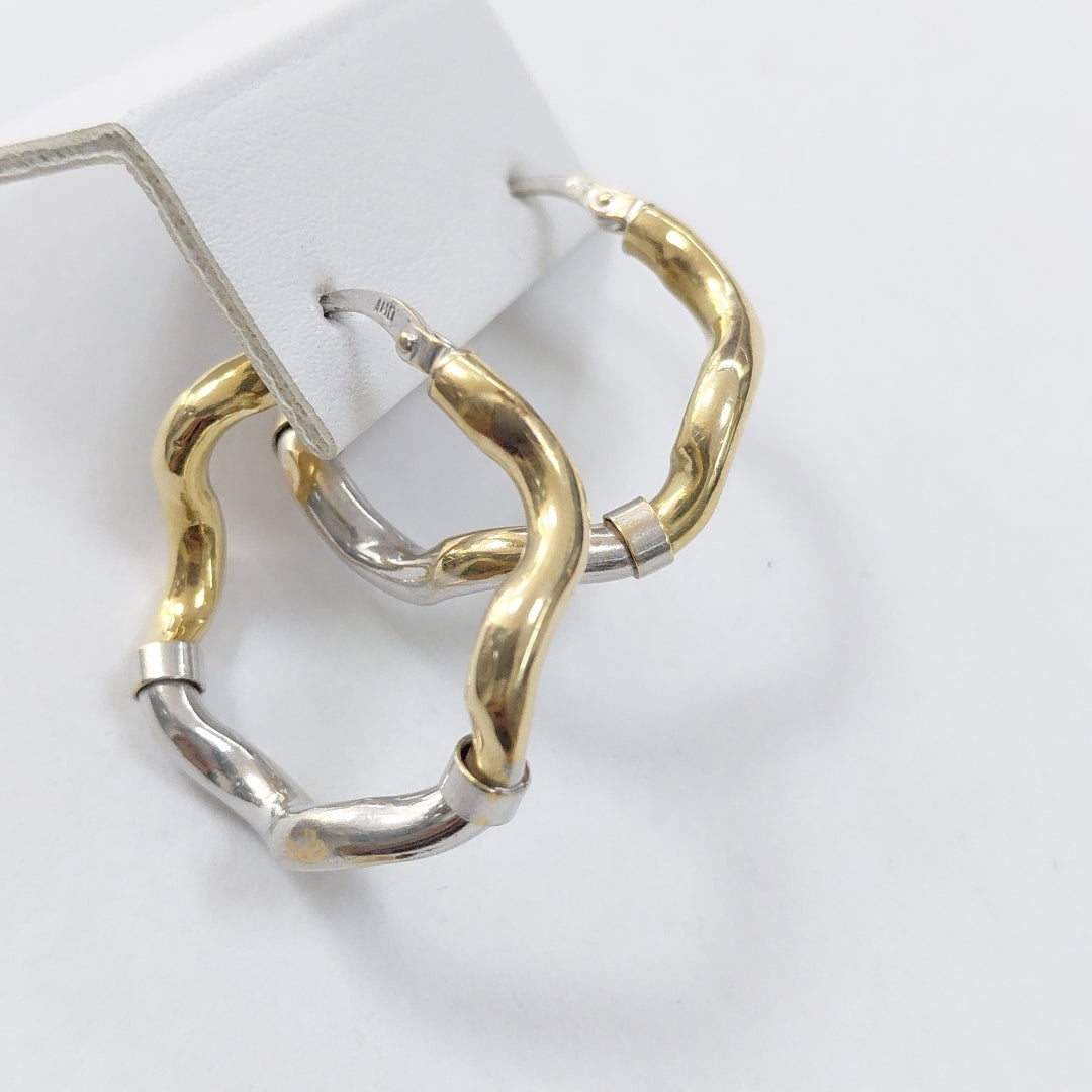 ARRACADAS PAR ORO, ORO BLANCO 14 K 3.1 GRMS (SEMINUEVO)
