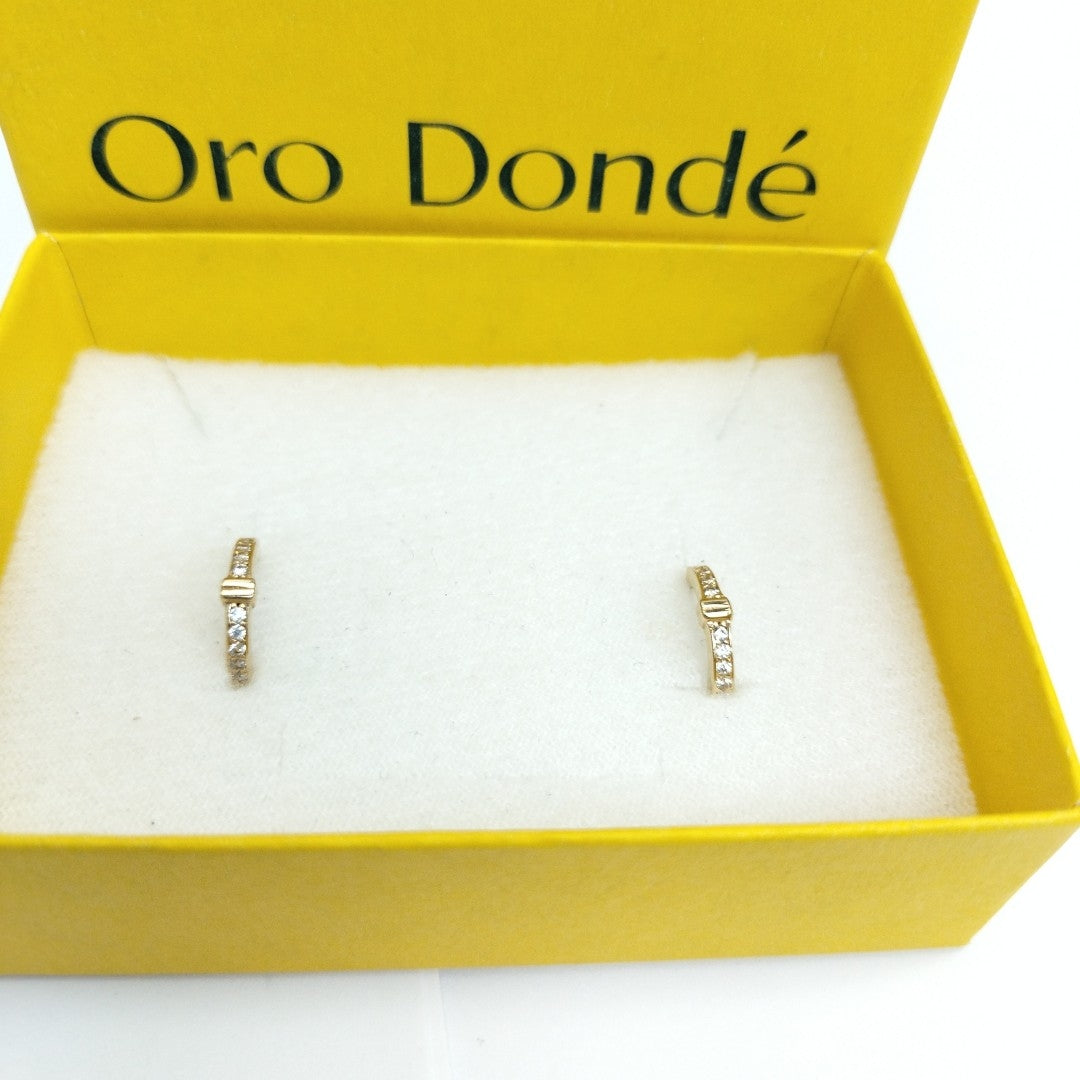 ARETES HUGGIES C CIRCONIA 14K 1.9 GR (NUEVO)