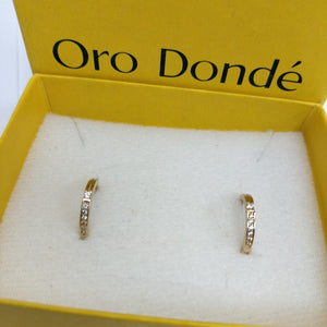 ARETES ARRACADAS C CIRCONIAS 14K 2.4 GR (NUEVO)