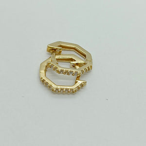 ARETES HUGIES C CIRCONIAS 14K 1.5 GR (NUEVO)