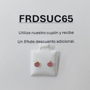 BROQUELES BROQUEL FIG SONRISA ESMALTE ROSA 14K 0.1696 GR (NUEVO)