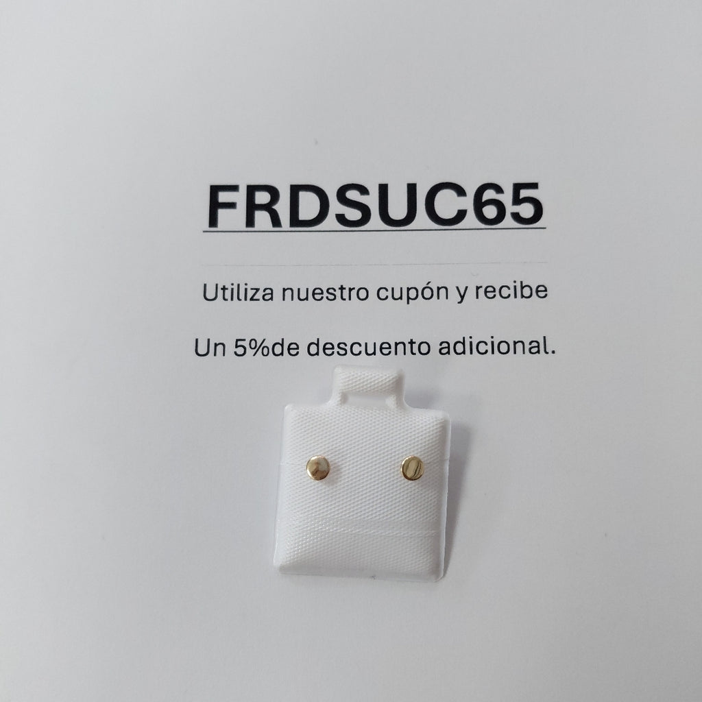 BROQUELES BROQUEL FIG TAPON REDONDO 14K 0.1408 GR (NUEVO)