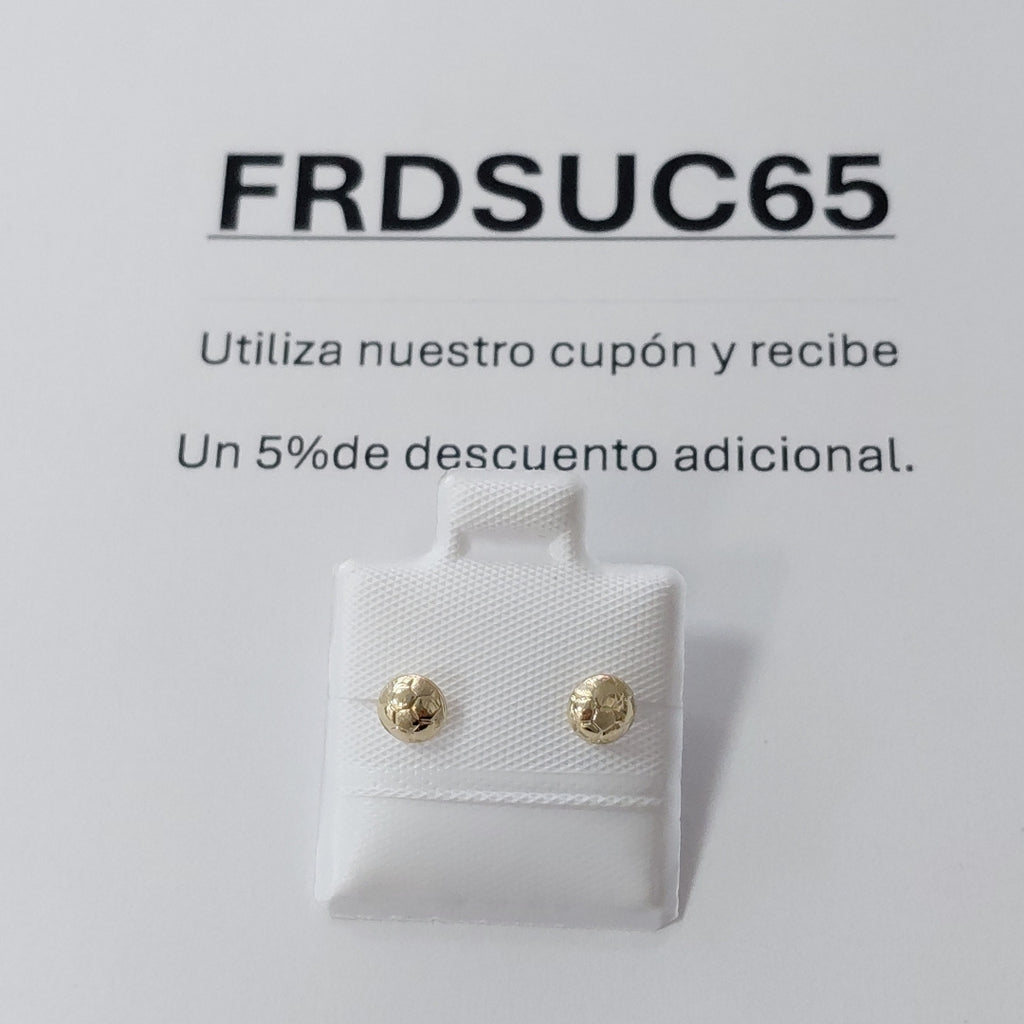 BROQUELES BROQUEL FIG BALON DE FUTBOL 14K 0.2387 GR (NUEVO)