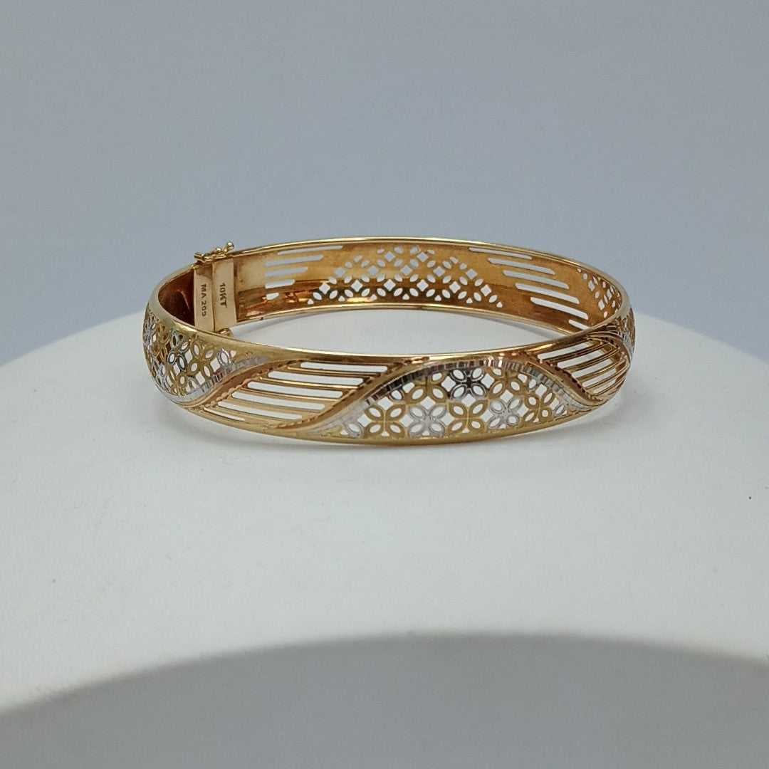 PULSERA RIGIDA ORO COMBINADO 10 K 8,20 GRMS (SEMINUEVO)