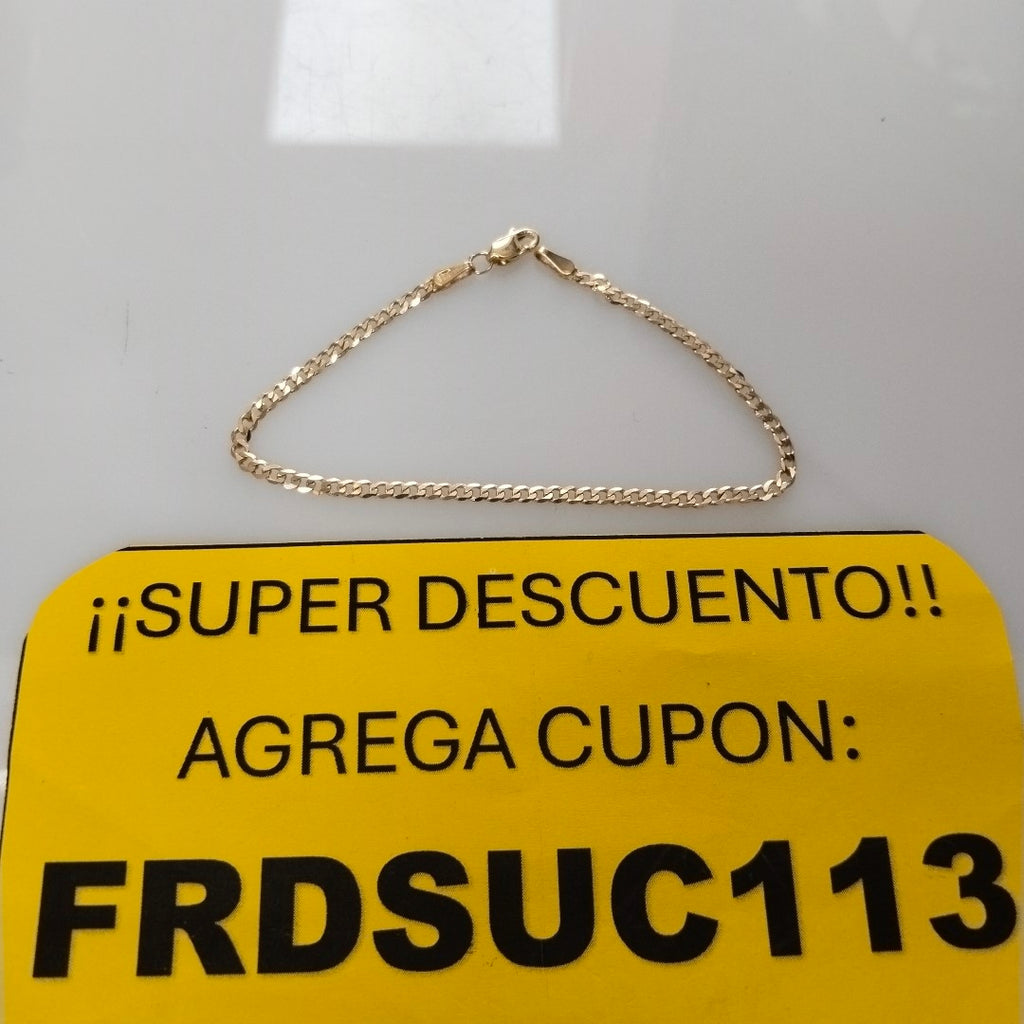 PULSERA TEJIDO BARBADA 14K 18 CM 2.1 GR (NUEVO)