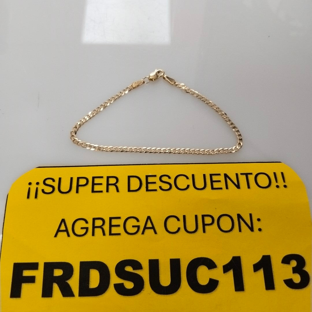 PULSERA TEJIDO BARBADA 14K 18 CM 2.1 GR (NUEVO)