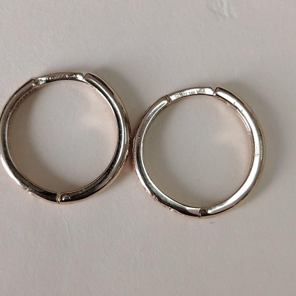 ARETES HUGGIES C CIRCONIA 14K 1.8 GR (NUEVO)